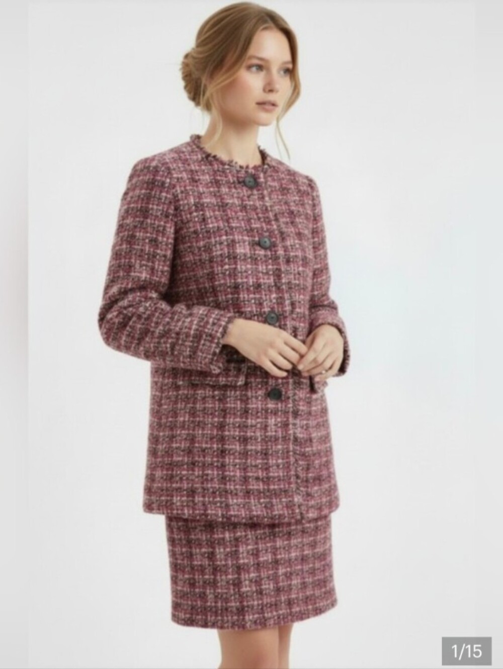 NWOT! TALBOTS! STUNNING RED, ORANGE, BROWN, BLK & CREAM WOOL+ SKIRT SUIT! SZ 4P
